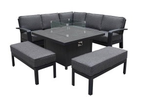 AURORA CASUAL DINING SQUARE TABLE WITH FIRE PIT